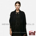 100% Pure Wool Solid Black Lady's Shawl and Cape